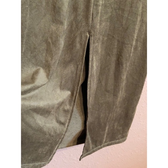 Sans Souci Vegan Suede Midi Dress Olive Md - Picture 4 of 5